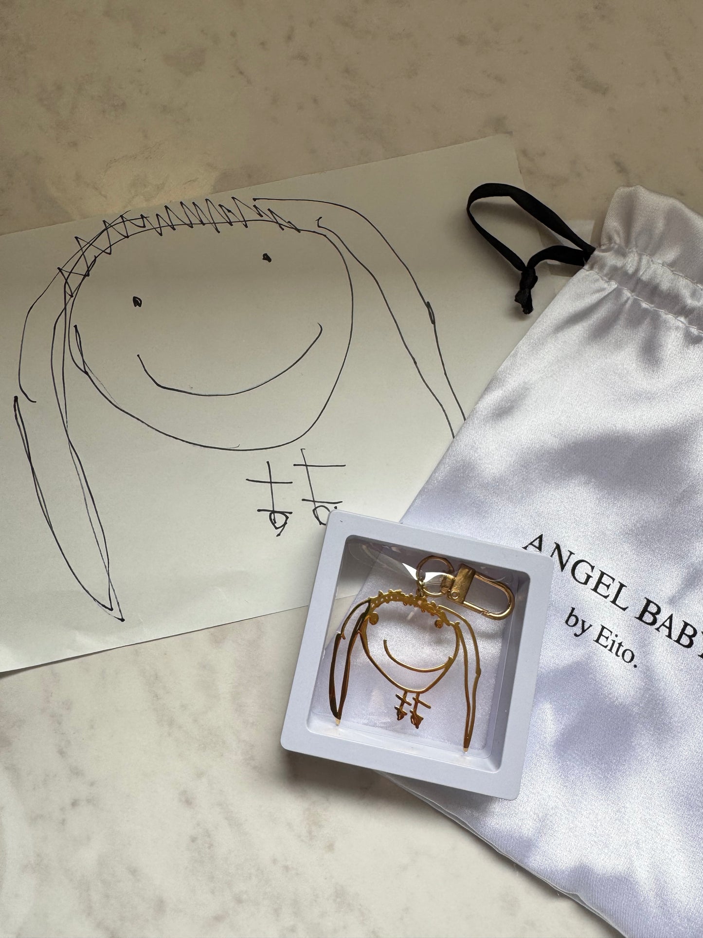 子供の絵をキーホルダーに。(母の日、父の日、敬老の日ギフトにも)