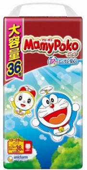マミーポコパンツ　BIGより大きいサイズ　ドラえもんシリーズ　ず～っとモレ安心のかわいい紙おむつ！