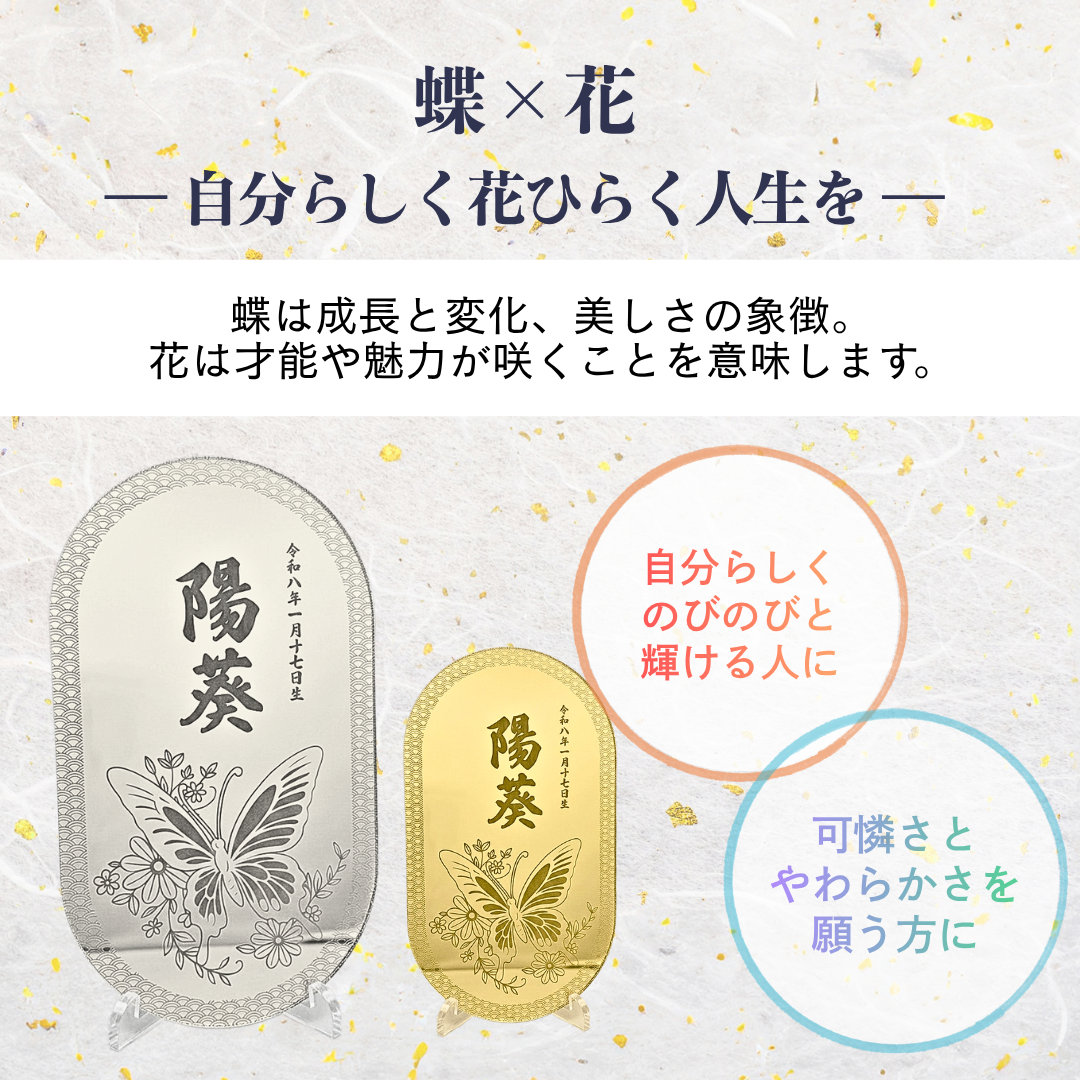 女の子向け名入れミラー名前札の商品詳細画像