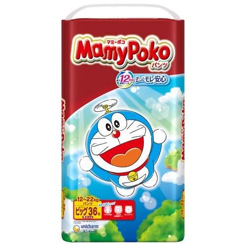 マミーポコパンツ　BIGサイズ　ドラえもんシリーズ　ず～っとモレ安心のかわいい紙おむつ！
